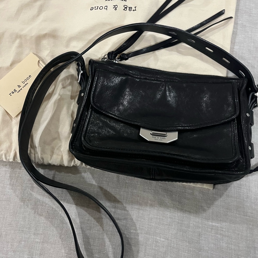 Rag & Bone Black leather Field messenger